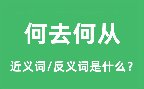 何去何从的近义词和反义词是什么,何去何从是什么意思